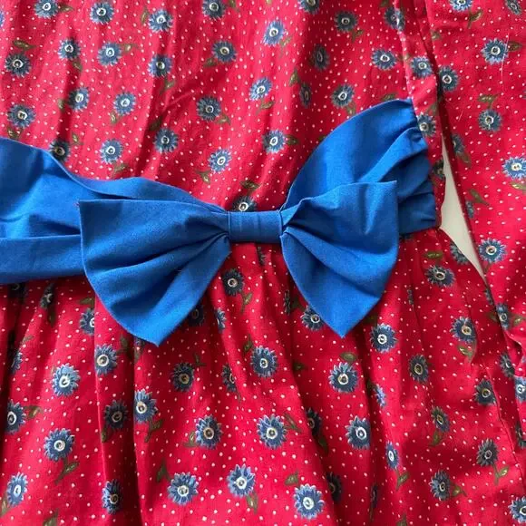 Vintage Young Hearts Red Christmas Dress - Size 6X - Picture 5 of 7